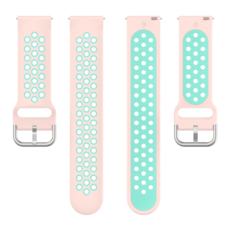 For Huawei Honor Magic Watch 2 46mm 22mm Clasp Two Color Sport Watch Band (Mint Green + Light Pink) by buy2fix