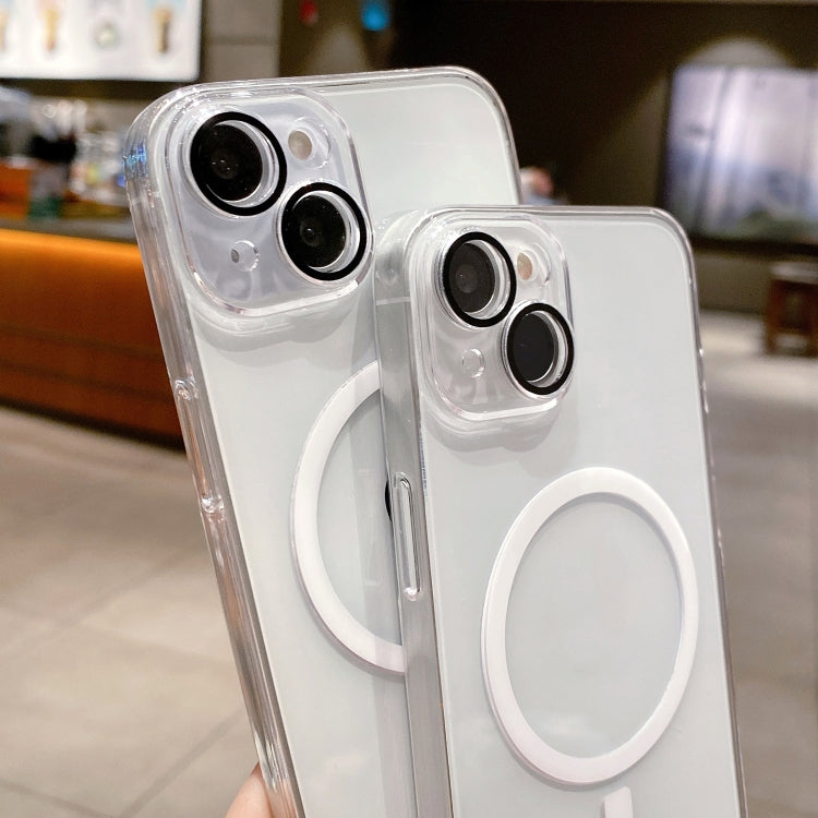 For iPhone 14 MagSafe PC Transparent Phone Case with Dust Net by buy2fix