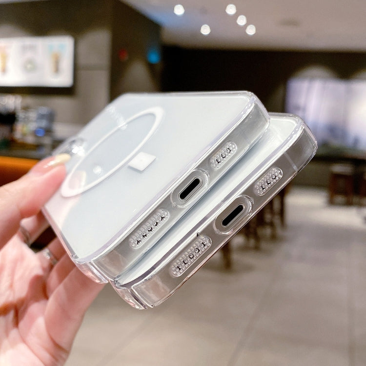 For iPhone 11 MagSafe PC Transparent Phone Case with Dust Net by buy2fix