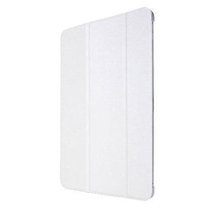 For iPad Air 13 2024 / 2025 / Pro 12.9 2020 TPU Silk Texture Three-fold Horizontal Flip Leather Tablet Case with Holder(White) - iPad Pro 12.9 (2020) Cases by buy2fix | Online Shopping UK | buy2fix