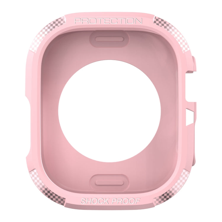 Carbon Fiber Shockproof Case For Apple Watch Series 9 / 8 / 7 45mm(Pink) by buy2fix