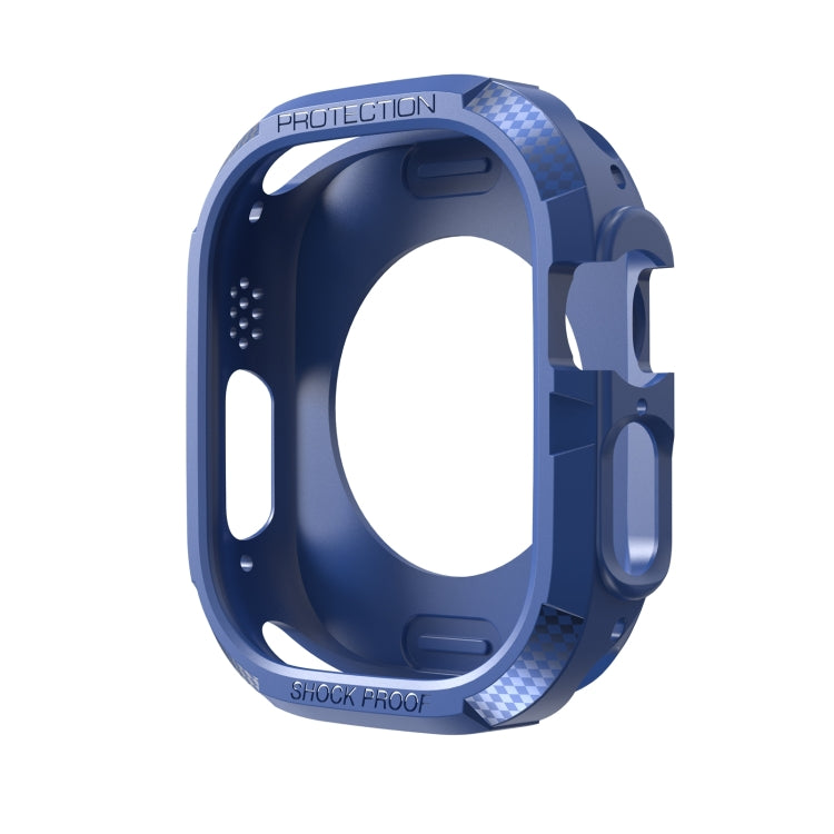 Carbon Fiber Shockproof Case For Apple Watch Series 9 / 8 / 7 45mm(Blue) by buy2fix
