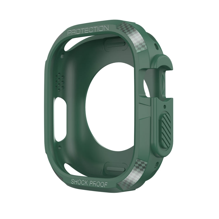 Carbon Fiber Shockproof Case For Apple Watch Series 9 / 8 / 7 45mm(Green) by buy2fix