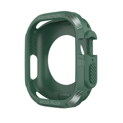 Carbon Fiber Shockproof Case For Apple Watch Series 9 / 8 / 7 45mm(Green) by buy2fix
