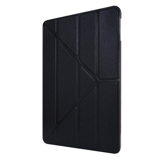 For iPad Air 13 2024 / 2025 / Pro 12.9 2020 Silk Texture Horizontal Deformation Flip Leather Tablet Case with Three-folding Holder(Black) - iPad Pro 12.9 (2020) Cases by buy2fix | Online Shopping UK | buy2fix