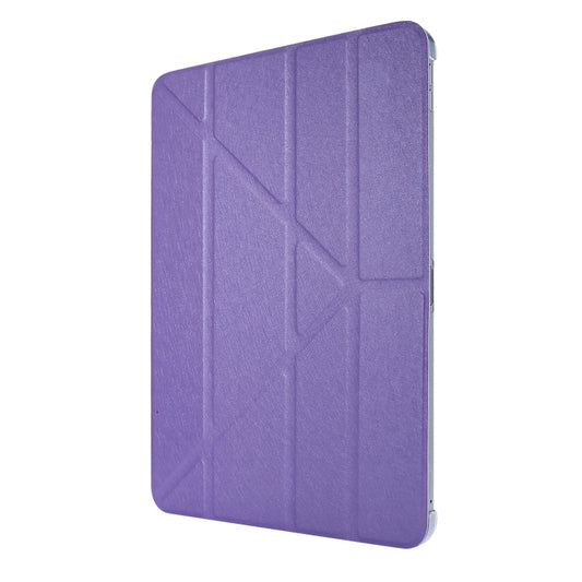 For iPad Air 13 2024 / 2025 / Pro 12.9 2020 Silk Texture Horizontal Deformation Flip Leather Tablet Case with Three-folding Holder(Purple) - iPad Pro 12.9 (2020) Cases by buy2fix | Online Shopping UK | buy2fix