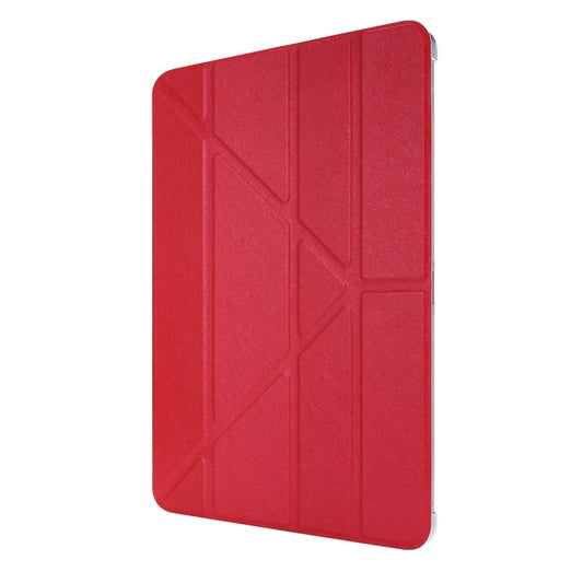 For iPad Air 13 2024 / 2025 / Pro 12.9 2020 Silk Texture Horizontal Deformation Flip Leather Tablet Case with Three-folding Holder(Red) - iPad Pro 12.9 (2020) Cases by buy2fix | Online Shopping UK | buy2fix
