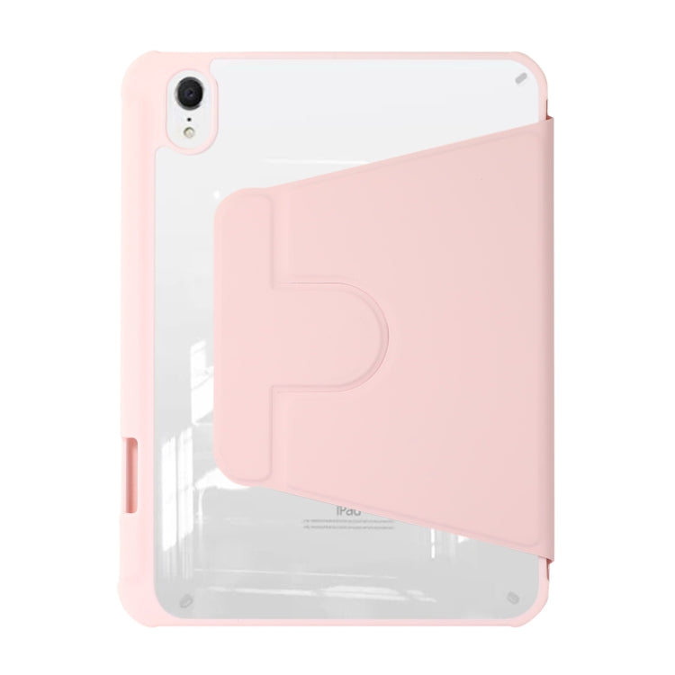 For iPad Air 5 2022 / 4 2020 Acrylic Rotatable Holder Tablet Leather Case(Pink) - iPad Air (2022) / (2020) 10.9 Cases by buy2fix | Online Shopping UK | buy2fix