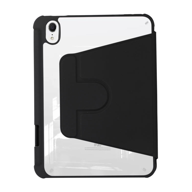For iPad Air 5 2022 / 4 2020 Acrylic Rotatable Holder Tablet Leather Case(Black) - iPad Air (2022) / (2020) 10.9 Cases by buy2fix | Online Shopping UK | buy2fix