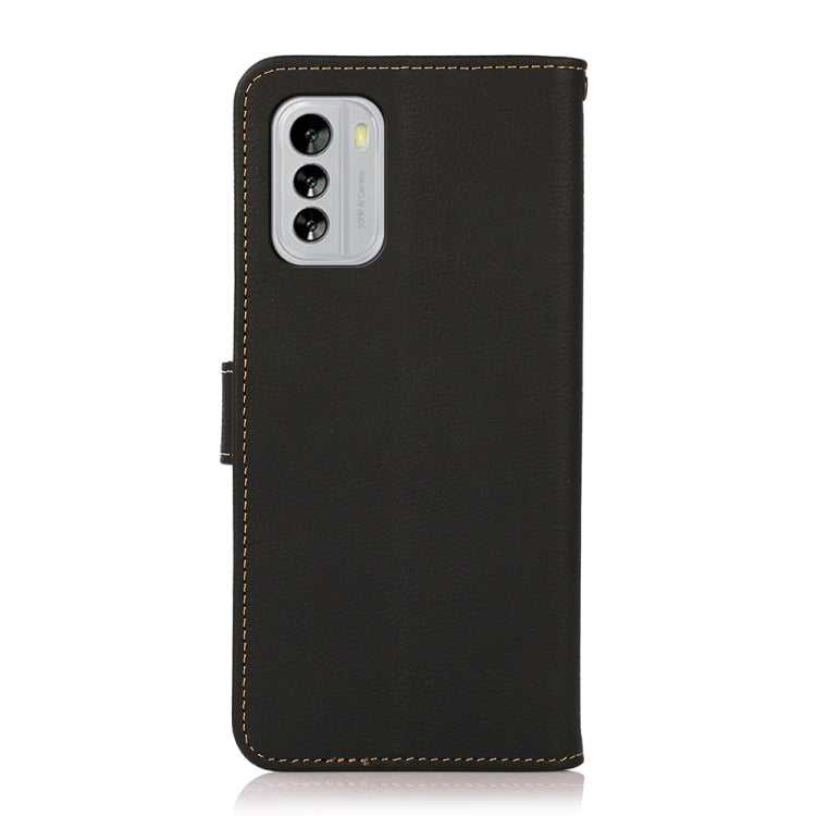 For Nokia G60 5G KHAZNEH Custer Genuine Leather RFID Phone Case(Black) - Nokia Cases by buy2fix | Online Shopping UK | buy2fix