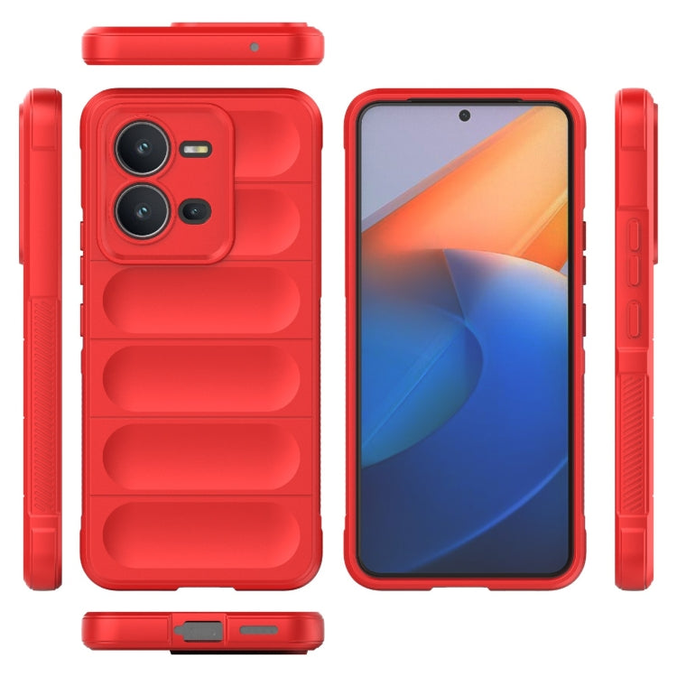 For vivo V25 5G Global Magic Shield TPU + Flannel Phone Case(Red) - vivo Cases by buy2fix | Online Shopping UK | buy2fix