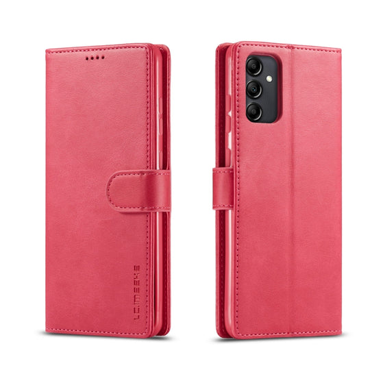 For Samsung Galaxy A14 4G/5G LC.IMEEKE Calf Texture Leather Phone Case(Red)