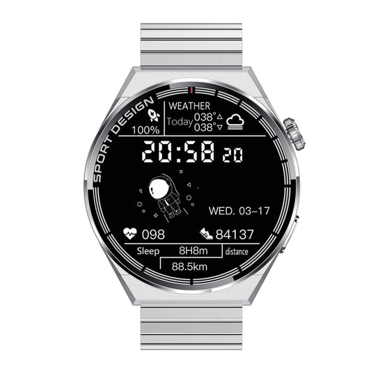 MD3MAX 1.39 inch Round Screen Steel Strap Smart Watch Supports Heart Rate Monitoring/Blood Oxygen Monitoring(Silver) by buy2fix