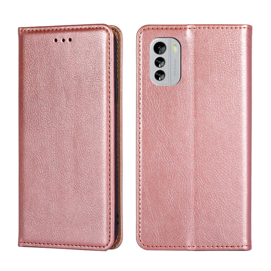 For Nokia G60 5G Gloss Oil Solid Color Magnetic Leather Phone Case(Rose Gold)