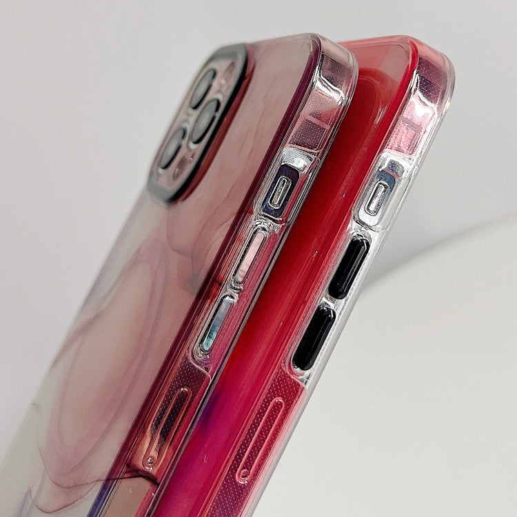 For iPhone 14 Marble Dual-side Laminating Magsafe Phone Case(White Purpel) by buy2fix