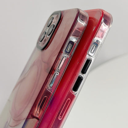For iPhone 14 Plus Marble Dual-side Laminating Magsafe Phone Case(White Orange) - iPhone 14 Plus Cases by buy2fix | Online Shopping UK | buy2fix