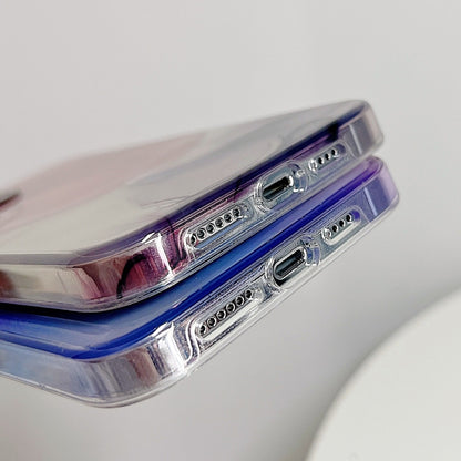 For iPhone 14 Plus Marble Dual-side Laminating Magsafe Phone Case(Blue Orange) - iPhone 14 Plus Cases by buy2fix | Online Shopping UK | buy2fix