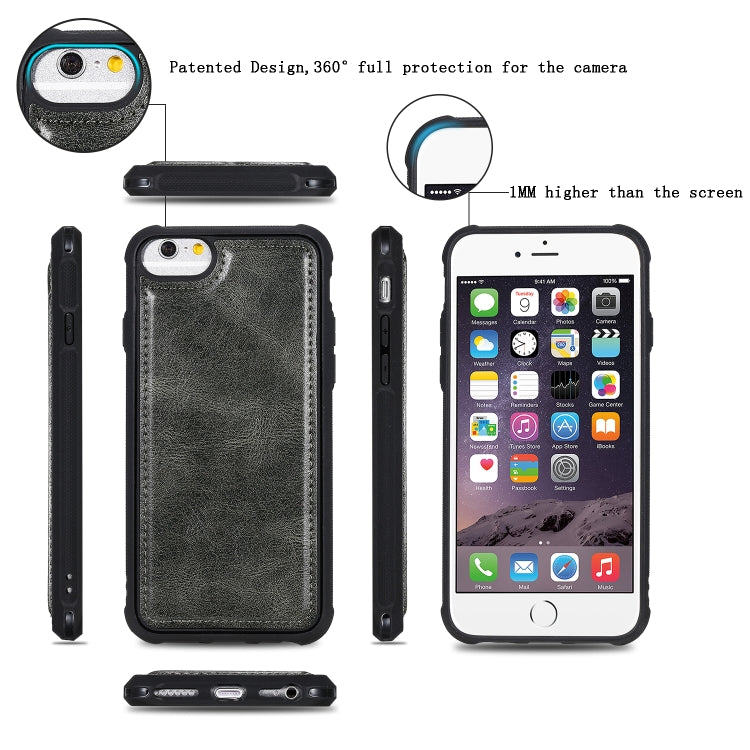 For iPhone 6 / 7 / 8 Multifunctional Retro Detachable Magnetic Horizontal Flip Leather Case with Card Slots & Holder & Wallet & Photo Frame(Dark Green) - More iPhone Cases by buy2fix | Online Shopping UK | buy2fix