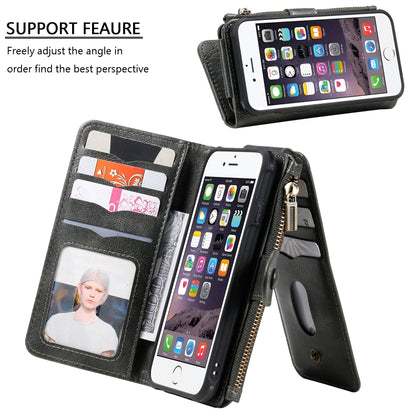 For iPhone 6 / 7 / 8 Multifunctional Retro Detachable Magnetic Horizontal Flip Leather Case with Card Slots & Holder & Wallet & Photo Frame(Dark Green) - More iPhone Cases by buy2fix | Online Shopping UK | buy2fix