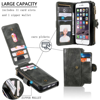 For iPhone 6 / 7 / 8 Multifunctional Retro Detachable Magnetic Horizontal Flip Leather Case with Card Slots & Holder & Wallet & Photo Frame(Dark Green) - More iPhone Cases by buy2fix | Online Shopping UK | buy2fix