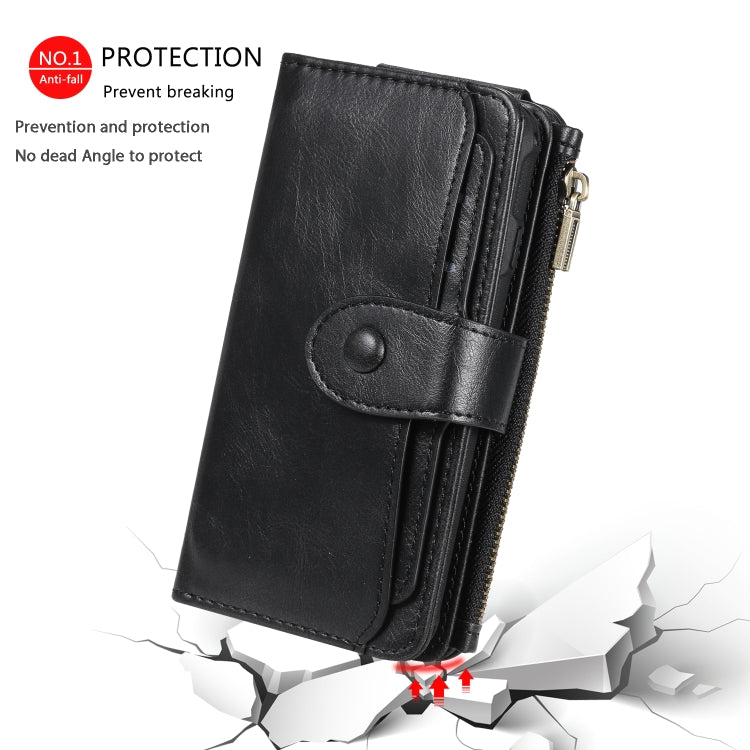 For iPhone 6 / 7 / 8 Multifunctional Retro Detachable Magnetic Horizontal Flip Leather Case with Card Slots & Holder & Wallet & Photo Frame(Black) - More iPhone Cases by buy2fix | Online Shopping UK | buy2fix