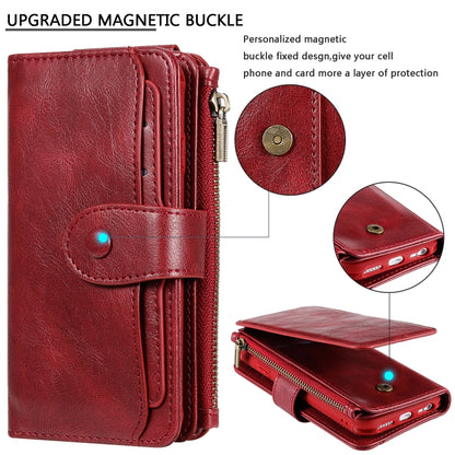For iPhone 6 / 7 / 8 Multifunctional Retro Detachable Magnetic Horizontal Flip Leather Case with Card Slots & Holder & Wallet & Photo Frame(Red) - More iPhone Cases by buy2fix | Online Shopping UK | buy2fix