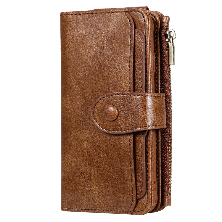 For iPhone 6 / 7 / 8 Multifunctional Retro Detachable Magnetic Horizontal Flip Leather Case with Card Slots & Holder & Wallet & Photo Frame(Brown) - More iPhone Cases by buy2fix | Online Shopping UK | buy2fix