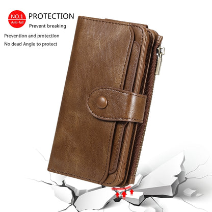 For iPhone 6 / 7 / 8 Multifunctional Retro Detachable Magnetic Horizontal Flip Leather Case with Card Slots & Holder & Wallet & Photo Frame(Brown) - More iPhone Cases by buy2fix | Online Shopping UK | buy2fix