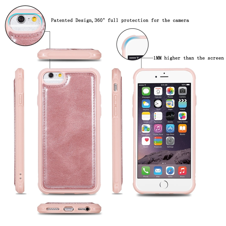 For iPhone 6 / 7 / 8 Multifunctional Retro Detachable Magnetic Horizontal Flip Leather Case with Card Slots & Holder & Wallet & Photo Frame(Rose Gold) - More iPhone Cases by buy2fix | Online Shopping UK | buy2fix