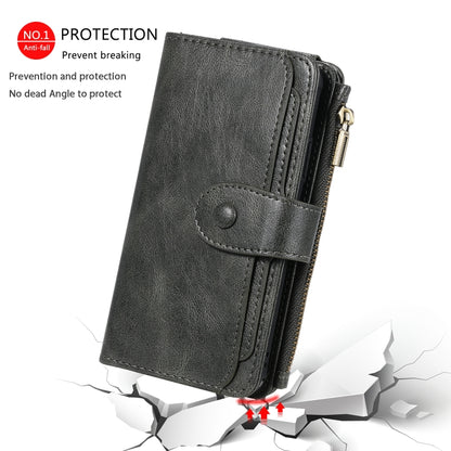 For iPhone X / XS Multifunctional Retro Detachable Magnetic Horizontal Flip Leather Case with Card Slots & Holder & Wallet & Photo Frame(Dark Green) - More iPhone Cases by buy2fix | Online Shopping UK | buy2fix