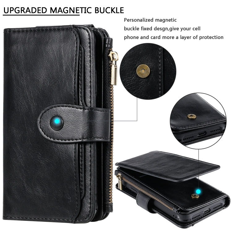 For iPhone X / XS Multifunctional Retro Detachable Magnetic Horizontal Flip Leather Case with Card Slots & Holder & Wallet & Photo Frame(Black) - More iPhone Cases by buy2fix | Online Shopping UK | buy2fix