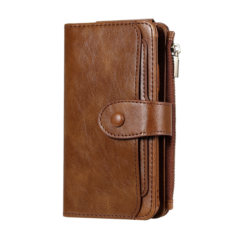 For iPhone X / XS Multifunctional Retro Detachable Magnetic Horizontal Flip Leather Case with Card Slots & Holder & Wallet & Photo Frame(Brown) - More iPhone Cases by buy2fix | Online Shopping UK | buy2fix