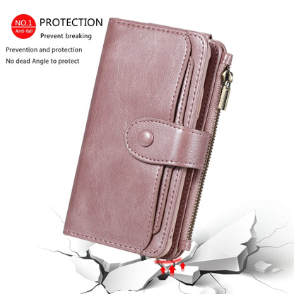 For iPhone X / XS Multifunctional Retro Detachable Magnetic Horizontal Flip Leather Case with Card Slots & Holder & Wallet & Photo Frame(Rose Gold) - More iPhone Cases by buy2fix | Online Shopping UK | buy2fix