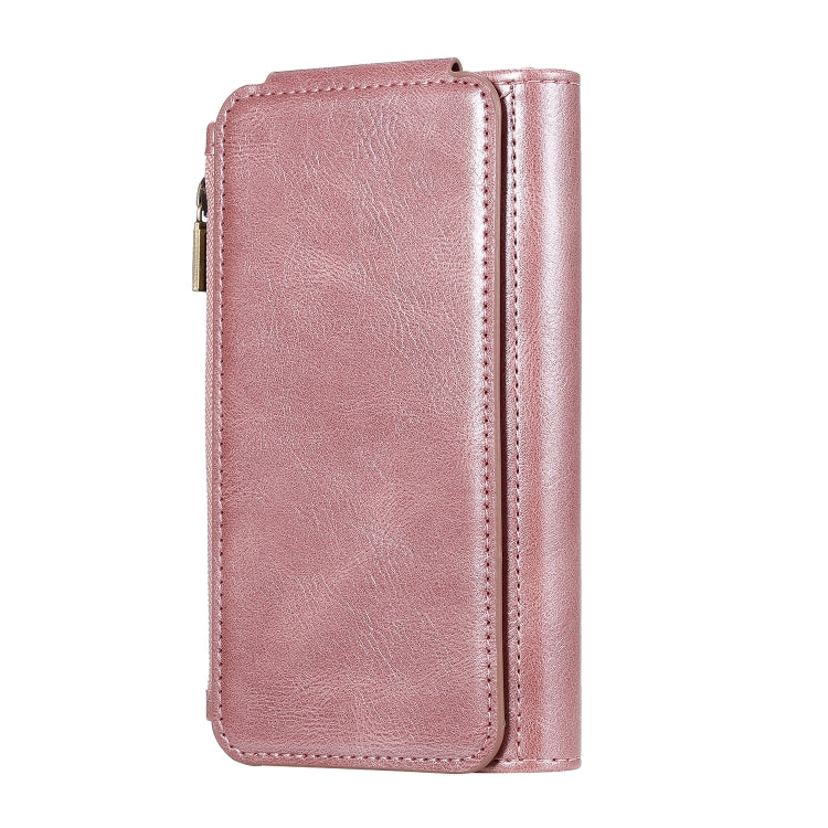 For iPhone X / XS Multifunctional Retro Detachable Magnetic Horizontal Flip Leather Case with Card Slots & Holder & Wallet & Photo Frame(Rose Gold) - More iPhone Cases by buy2fix | Online Shopping UK | buy2fix