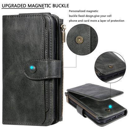 For iPhone XR Multifunctional Retro Detachable Magnetic Horizontal Flip Leather Case with Card Slots & Holder & Wallet & Photo Frame(Dark Green) - More iPhone Cases by buy2fix | Online Shopping UK | buy2fix