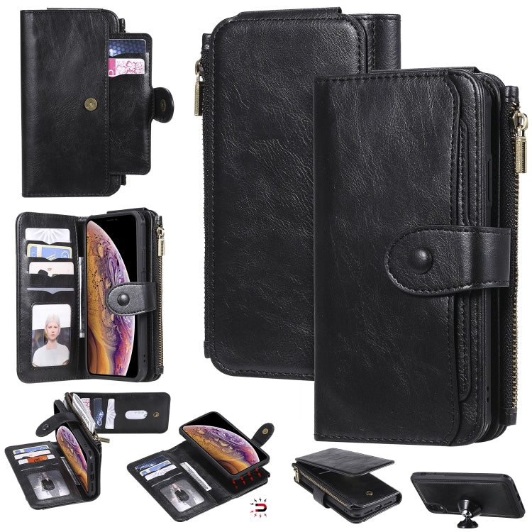 For iPhone XR Multifunctional Retro Detachable Magnetic Horizontal Flip Leather Case with Card Slots & Holder & Wallet & Photo Frame(Black) - More iPhone Cases by buy2fix | Online Shopping UK | buy2fix