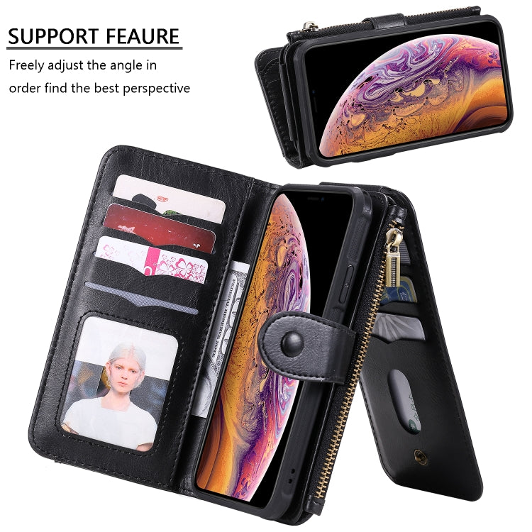 For iPhone XR Multifunctional Retro Detachable Magnetic Horizontal Flip Leather Case with Card Slots & Holder & Wallet & Photo Frame(Black) - More iPhone Cases by buy2fix | Online Shopping UK | buy2fix