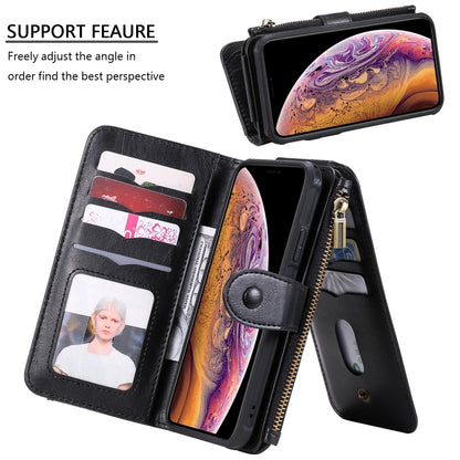 For iPhone XR Multifunctional Retro Detachable Magnetic Horizontal Flip Leather Case with Card Slots & Holder & Wallet & Photo Frame(Black) - More iPhone Cases by buy2fix | Online Shopping UK | buy2fix