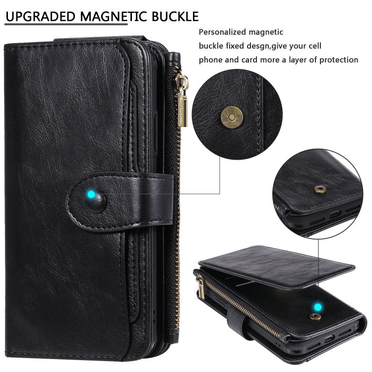 For iPhone XR Multifunctional Retro Detachable Magnetic Horizontal Flip Leather Case with Card Slots & Holder & Wallet & Photo Frame(Black) - More iPhone Cases by buy2fix | Online Shopping UK | buy2fix