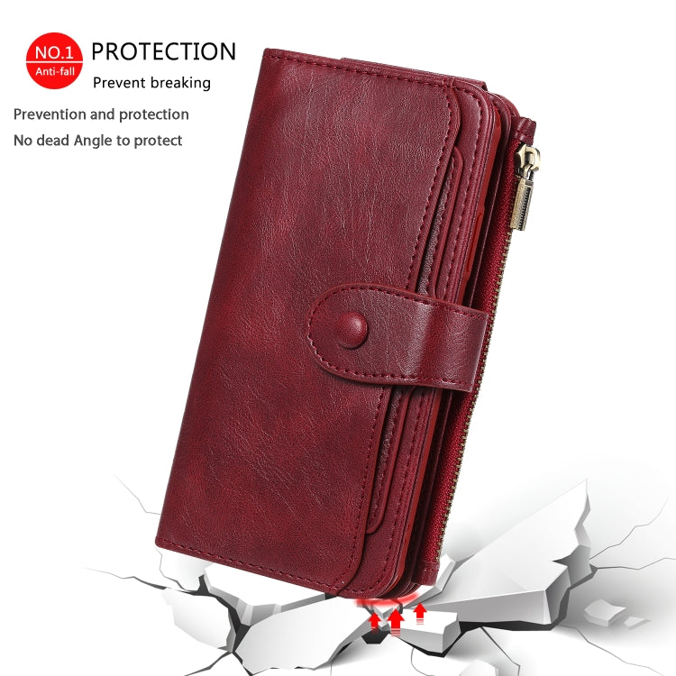 For iPhone XR Multifunctional Retro Detachable Magnetic Horizontal Flip Leather Case with Card Slots & Holder & Wallet & Photo Frame(Red) - More iPhone Cases by buy2fix | Online Shopping UK | buy2fix