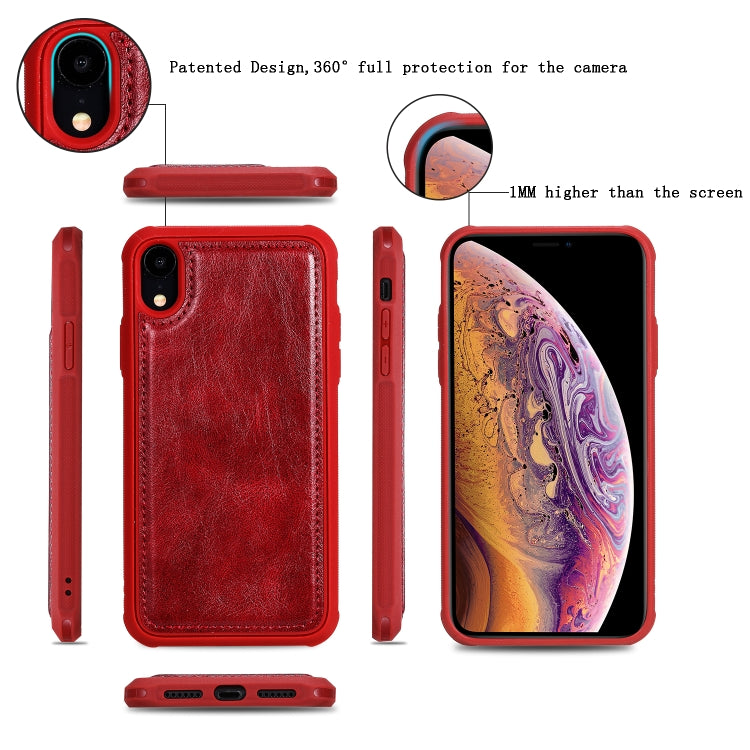 For iPhone XR Multifunctional Retro Detachable Magnetic Horizontal Flip Leather Case with Card Slots & Holder & Wallet & Photo Frame(Red) - More iPhone Cases by buy2fix | Online Shopping UK | buy2fix