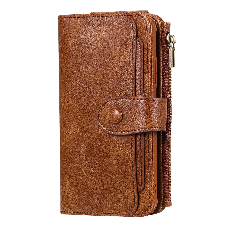 For iPhone XR Multifunctional Retro Detachable Magnetic Horizontal Flip Leather Case with Card Slots & Holder & Wallet & Photo Frame(Brown) - More iPhone Cases by buy2fix | Online Shopping UK | buy2fix