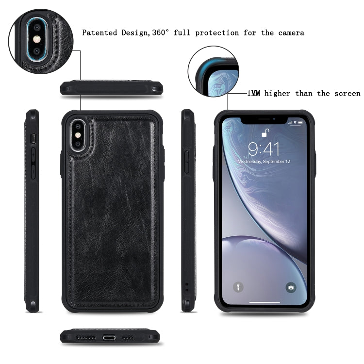 For iPhone XS Max Multifunctional Retro Detachable Magnetic Horizontal Flip Leather Case with Card Slots & Holder & Wallet & Photo Frame(Black) - More iPhone Cases by buy2fix | Online Shopping UK | buy2fix