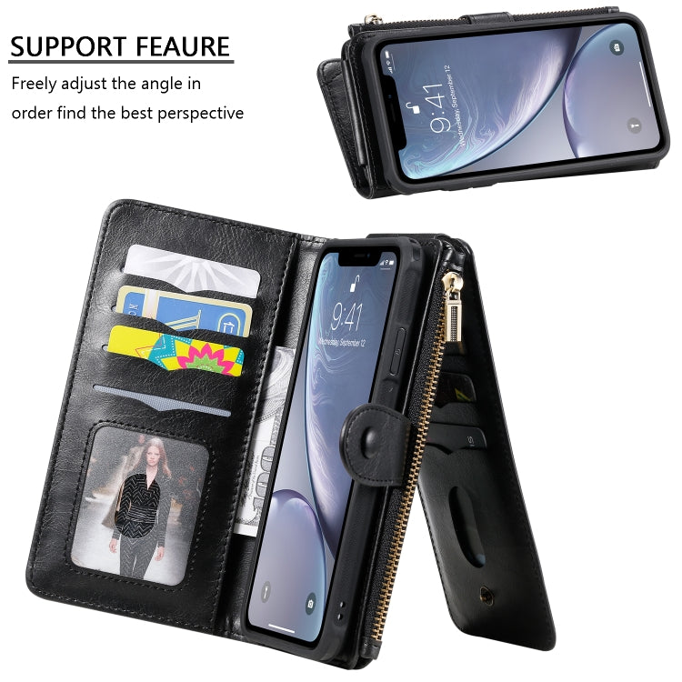 For iPhone XS Max Multifunctional Retro Detachable Magnetic Horizontal Flip Leather Case with Card Slots & Holder & Wallet & Photo Frame(Black) - More iPhone Cases by buy2fix | Online Shopping UK | buy2fix