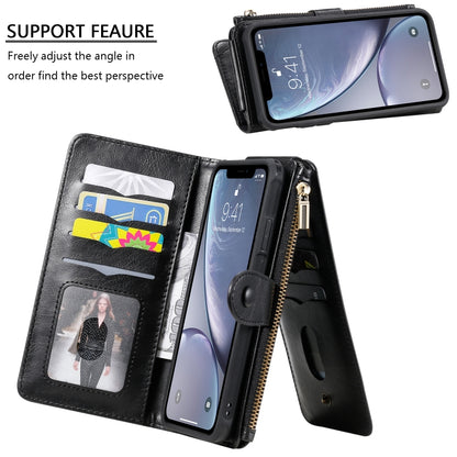 For iPhone XS Max Multifunctional Retro Detachable Magnetic Horizontal Flip Leather Case with Card Slots & Holder & Wallet & Photo Frame(Black) - More iPhone Cases by buy2fix | Online Shopping UK | buy2fix