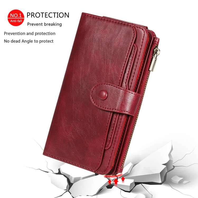 For iPhone XS Max Multifunctional Retro Detachable Magnetic Horizontal Flip Leather Case with Card Slots & Holder & Wallet & Photo Frame(Red) - More iPhone Cases by buy2fix | Online Shopping UK | buy2fix