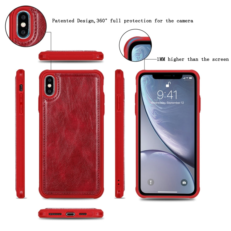 For iPhone XS Max Multifunctional Retro Detachable Magnetic Horizontal Flip Leather Case with Card Slots & Holder & Wallet & Photo Frame(Red) - More iPhone Cases by buy2fix | Online Shopping UK | buy2fix