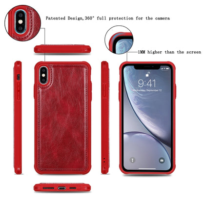For iPhone XS Max Multifunctional Retro Detachable Magnetic Horizontal Flip Leather Case with Card Slots & Holder & Wallet & Photo Frame(Red) - More iPhone Cases by buy2fix | Online Shopping UK | buy2fix