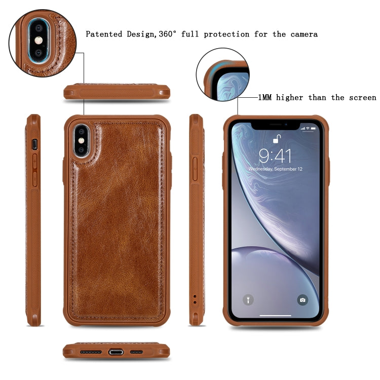 For iPhone XS Max Multifunctional Retro Detachable Magnetic Horizontal Flip Leather Case with Card Slots & Holder & Wallet & Photo Frame(Brown) - More iPhone Cases by buy2fix | Online Shopping UK | buy2fix