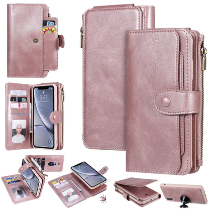 For iPhone XS Max Multifunctional Retro Detachable Magnetic Horizontal Flip Leather Case with Card Slots & Holder & Wallet & Photo Frame(Rose Gold) - More iPhone Cases by buy2fix | Online Shopping UK | buy2fix